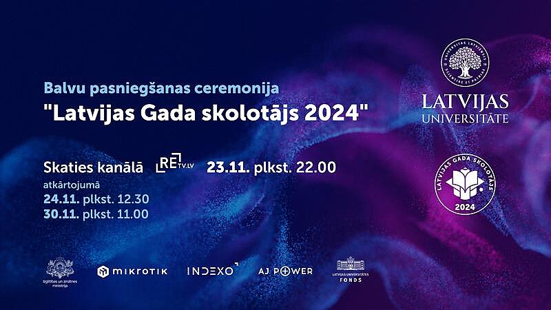 Īpašā ceremonijā godinās “Latvijas Gada skolotājs 2024” balvu saņēmējus 