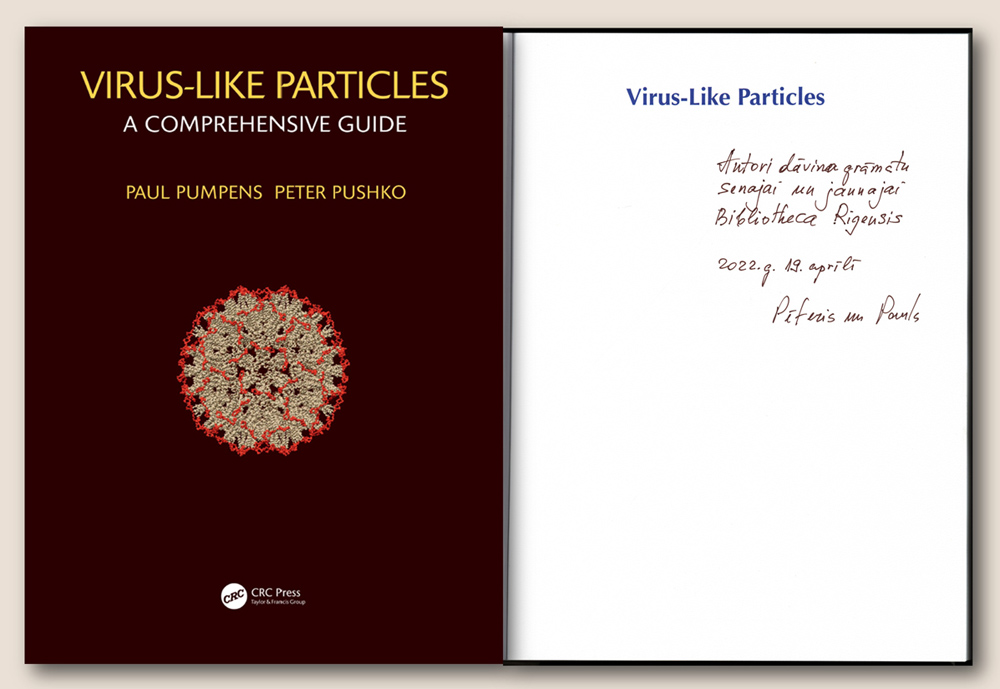 Plakāts, kurā attēlota Virus-Like Particles grāmata